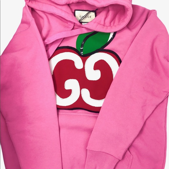 Brand New Gucci Hooded Sweatshirt GG Apple Print - Picture 6 of 12
